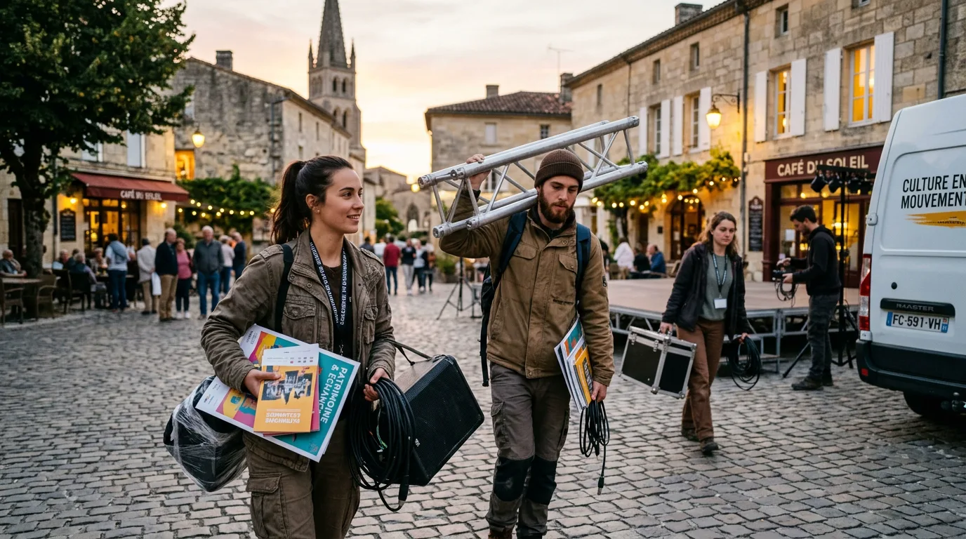 Équipe de médiation sur le terrain communal de Pézenas